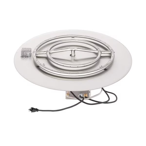 24 Round Flat Pan & 18 Round Stainless Steel Burner, Spark Ignition with Flame Sense, Natural Gas, The Outdoor Plus, Mfr#: OPT-110024BPFSEN-NG